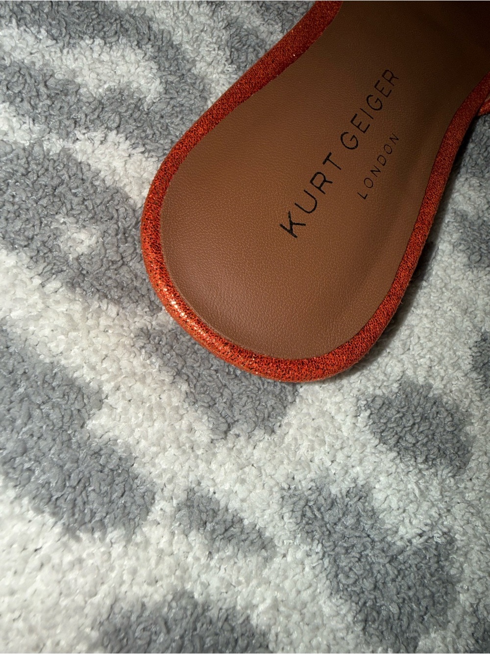 Kurt Geiger Eagle-head ⚠️ Limited Style⚠️ Orange Kensington Sandal - Picture 8 of 9